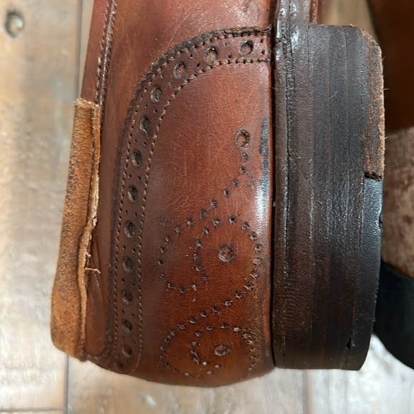 Paul Stuart brown leather fringed loafers main image 7